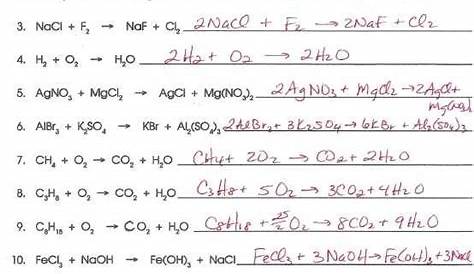Chemistry Balancing Chemical Equations Worksheet Answer Key About