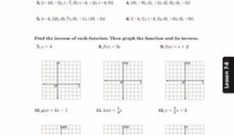 inverse function worksheets with answers