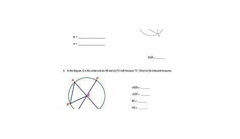 math circle angles worksheet