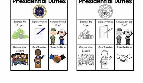 Grade 3 Presidential Duties Worksheet