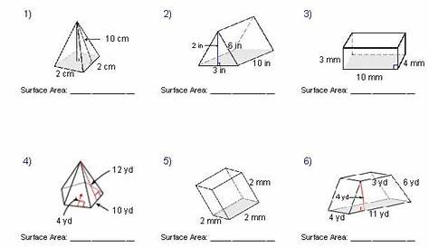 Surface Area Worksheets With Answers | Area worksheets, Geometry