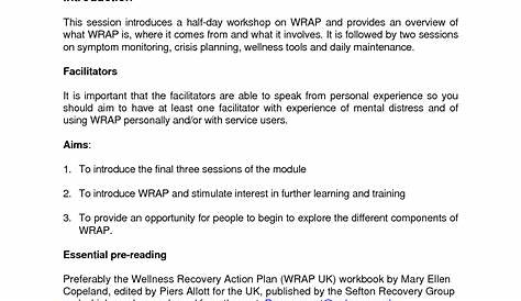 printable wellness recovery action plan worksheets
