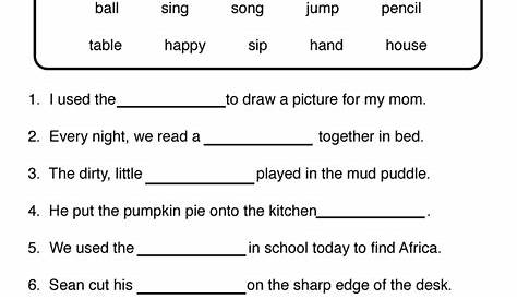 Noun Fill in the Blanks Worksheet | Have Fun Teaching