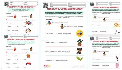 Agreement of Subjects & Verb Printable Worksheets for Grade 2 - Kidpid