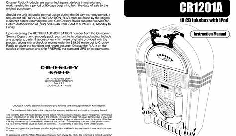 crosley record player manual
