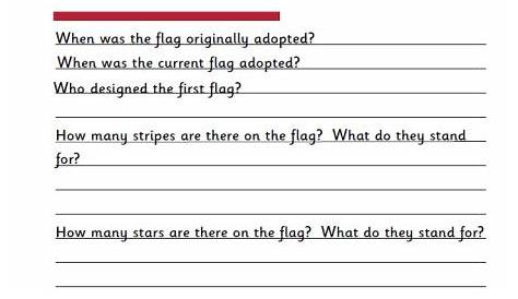first american flag worksheet