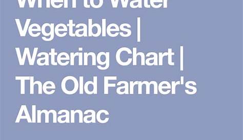 When to Water Your Vegetable Garden | Watering Chart | Water garden