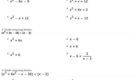 synthetic division worksheets with answers