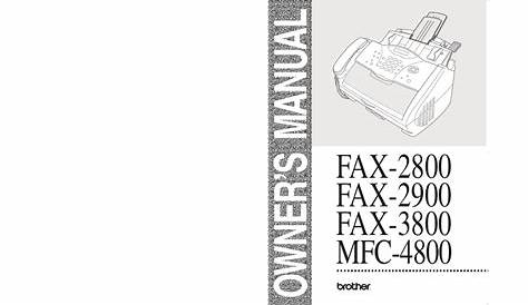 brother 2900 fax machine user manual