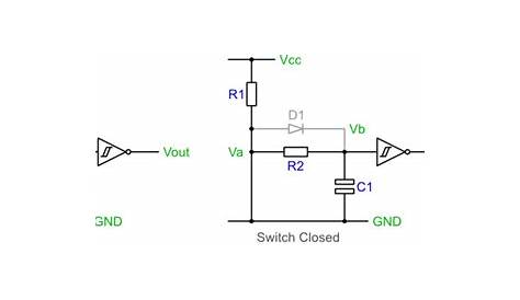 circuit diagram of a debouncing circuit