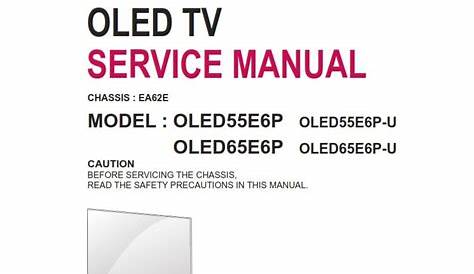LG OLED55E6P OLED TV Service Manual | Tv services, Oled tv, Tv