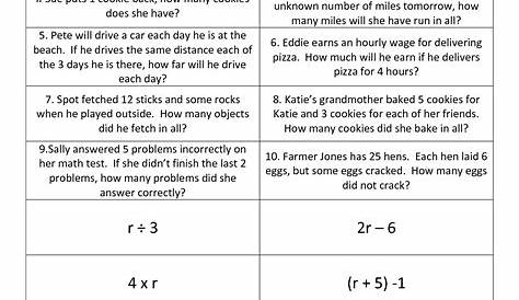 11 Best Images of Writing Algebraic Expressions Worksheets 6th Grade