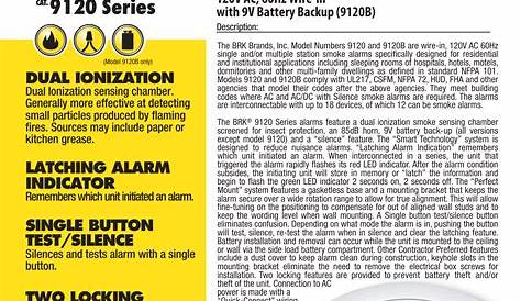 First Alert Smoke Detectors Sc9120b Manual
