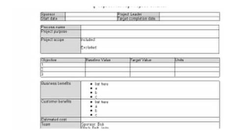 google project charter template