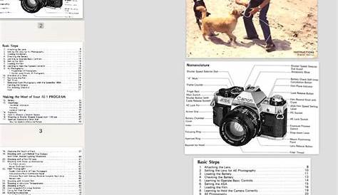 Canon AE1 Program Original User Manual PDF - Etsy