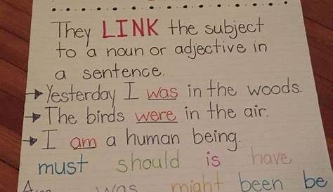 helping and linking verbs anchor chart