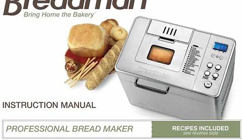 Breadman Bread Machine Recipes Pdf - The Bread Lover S Bread Machine