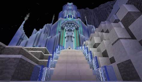 Elsa's ice palace from Disney's Frozen Minecraft Map