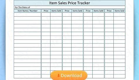Inventory Item Sale Price Tracker Use To Record How Many | Etsy | Price