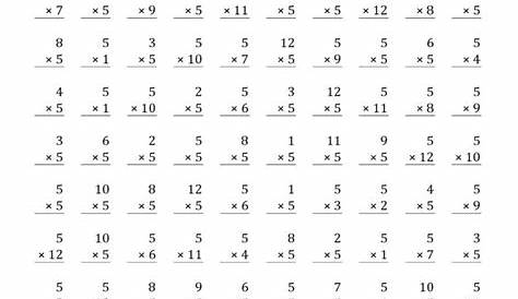 multiplication drills worksheet