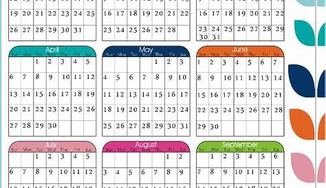 Free Printable Year At A Glance Calendar – Calendar Template 2023