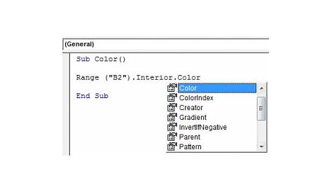 colour index in vba