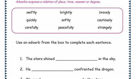 English Adverbs Worksheets For Grade 4 – Kidsworksheetfun
