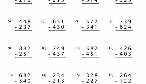 subtraction worksheets for grade 4 pdf