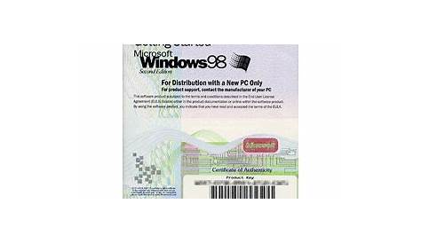 Microsoft Windows 98 - Second Edition Preinstall Manual w/COA OEM