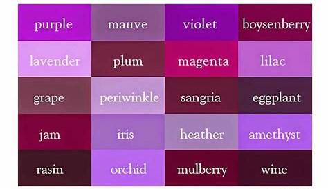 Pin by Maha Salah El Din on Color Palettes | Purple color chart, Purple
