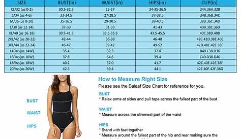 womens bathing suit size chart