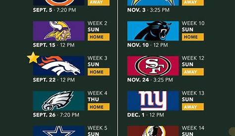 Packers Schedule Printable
