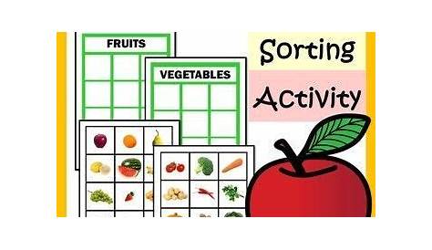 Printable Fruits and Vegetables Sorting Activity | Sorting activities