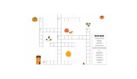 Thanksgiving Crossword Puzzles | Education.com
