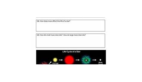 life and death of a star worksheet answers