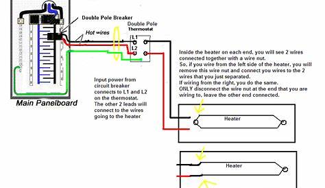 How to hook up two 2000W Dimplex linear convecter heaters to thermostat