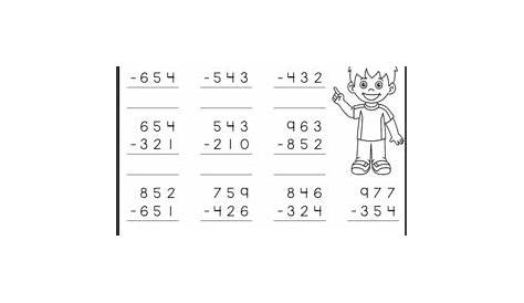 subtraction with no regrouping worksheets