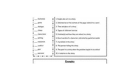 literary elements worksheet