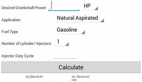 fuel injector size calculator