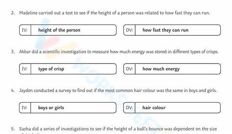 identifying variables worksheets