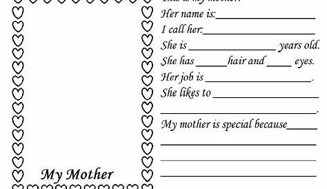 mothers day worksheet printable