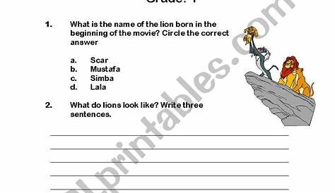 lion king worksheets for kids