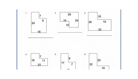 Grade 6 math worksheet - area & perimiter of irregular rectangles | K5
