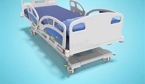 Modern Hospital Bed with Lifting Mechanism on the Control Panel 3d