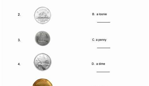 matching coins worksheet