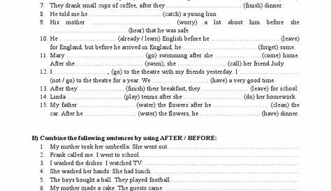 WORKSHEET Past Perfect Tense & Past Perfect Continuous | Perfect (Grammar)