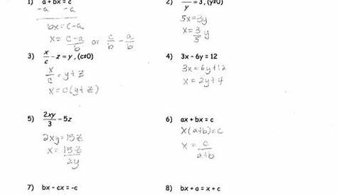 Literal Equations Practice Worksheet Answers Pdf - Tessshebaylo