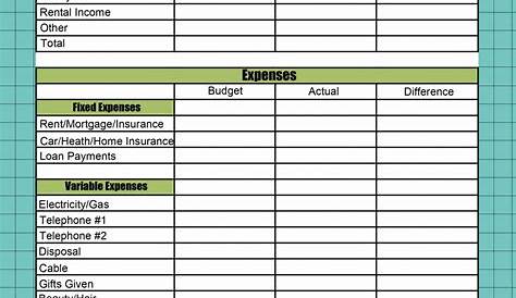 simple business income worksheet
