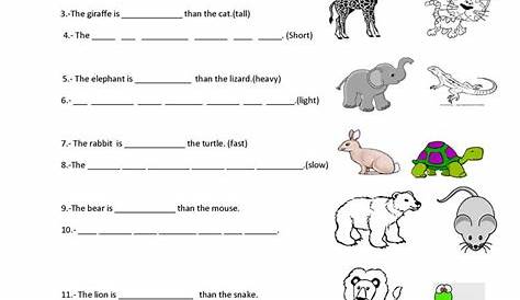 Comparative And Superlative Exercises Worksheets