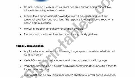 English worksheets: Verbal Communication